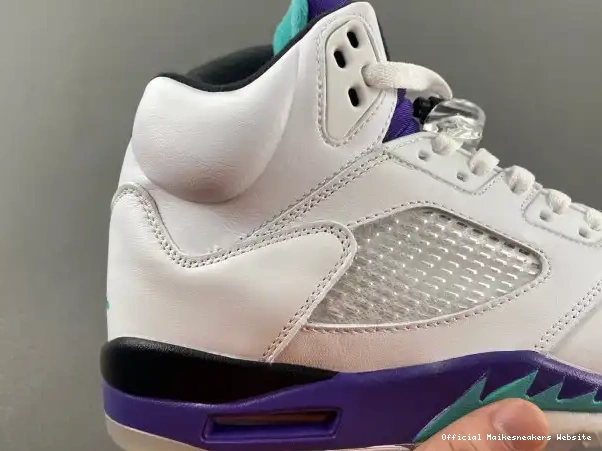Official Maikesneakers 136027-108 Air (2013) Grape Retro 5 Jordan 0328